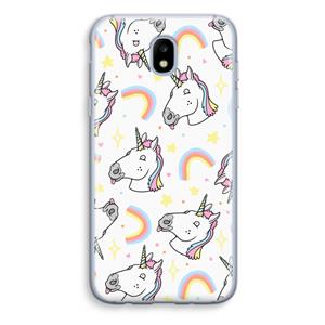 CaseCompany Rainbow Unicorn: Samsung Galaxy J5 (2017) Transparant Hoesje