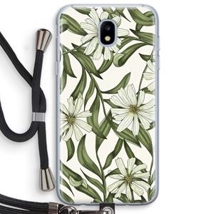 CaseCompany Wit bloemenpatroon: Samsung Galaxy J5 (2017) Transparant Hoesje met koord