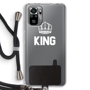 CaseCompany King zwart: Xiaomi Redmi Note 10S Transparant Hoesje met koord