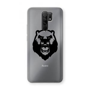 CaseCompany Angry Bear (black): Xiaomi Redmi 9 Transparant Hoesje