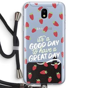 CaseCompany Don't forget to have a great day: Samsung Galaxy J5 (2017) Transparant Hoesje met koord