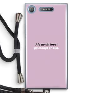 CaseCompany gij moogt er zijn: Sony Xperia XZ1 Transparant Hoesje met koord