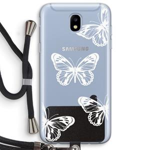 CaseCompany White butterfly: Samsung Galaxy J5 (2017) Transparant Hoesje met koord