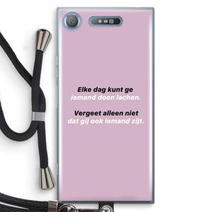CaseCompany gij zijt ook iemand: Sony Xperia XZ1 Transparant Hoesje met koord