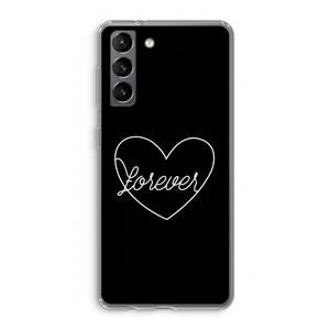 CaseCompany Forever heart black: Samsung Galaxy S21 Transparant Hoesje