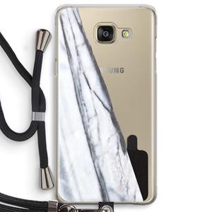 CaseCompany Gestreepte marmer: Samsung Galaxy A5 (2016) Transparant Hoesje met koord