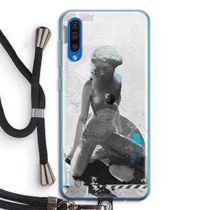 CaseCompany I will not feel a thing: Samsung Galaxy A50 Transparant Hoesje met koord
