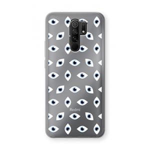 CaseCompany Eyes pattern: Xiaomi Redmi 9 Transparant Hoesje