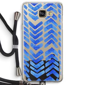 CaseCompany Blauwe pijlen: Samsung Galaxy A5 (2016) Transparant Hoesje met koord