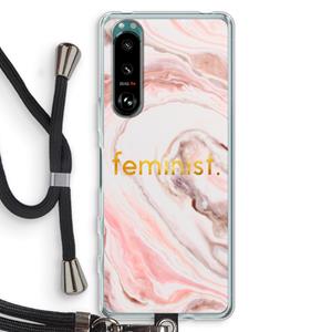 CaseCompany Feminist: Sony Xperia 5 III Transparant Hoesje met koord