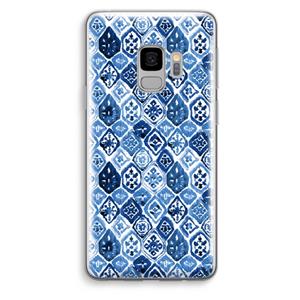 CaseCompany Blauw motief: Samsung Galaxy S9 Transparant Hoesje