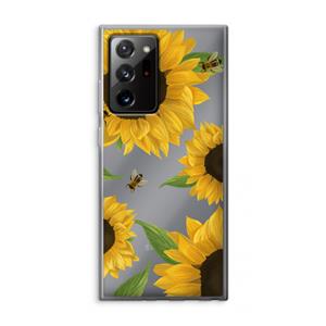 CaseCompany Sunflower and bees: Samsung Galaxy Note 20 Ultra / Note 20 Ultra 5G Transparant Hoesje