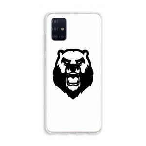 CaseCompany Angry Bear (white): Galaxy A51 4G Transparant Hoesje
