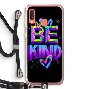 CaseCompany Be Kind: Samsung Galaxy A20e Transparant Hoesje met koord