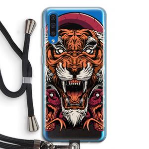CaseCompany Tiger and Rattlesnakes: Samsung Galaxy A50 Transparant Hoesje met koord