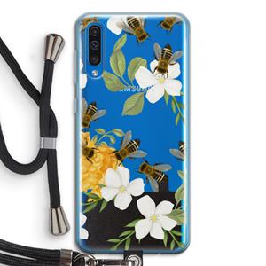 CaseCompany No flowers without bees: Samsung Galaxy A50 Transparant Hoesje met koord