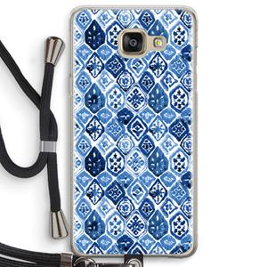 CaseCompany Blauw motief: Samsung Galaxy A5 (2016) Transparant Hoesje met koord