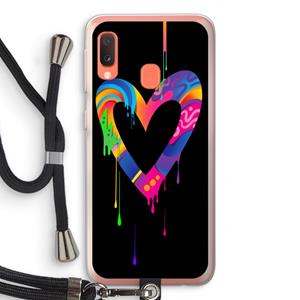 CaseCompany Melts My Heart: Samsung Galaxy A20e Transparant Hoesje met koord