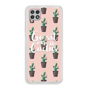 CaseCompany Cactus quote: Samsung Galaxy A22 4G Transparant Hoesje