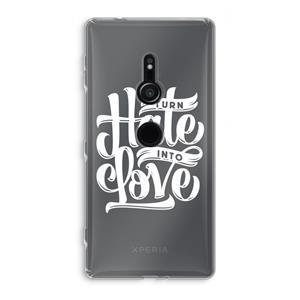 CaseCompany Turn hate into love: Sony Xperia XZ2 Transparant Hoesje