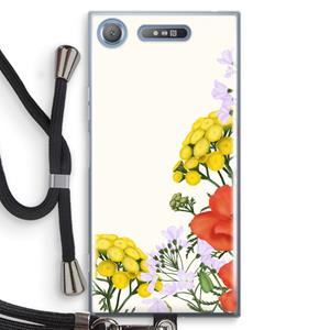 CaseCompany Wilde bloemen: Sony Xperia XZ1 Transparant Hoesje met koord