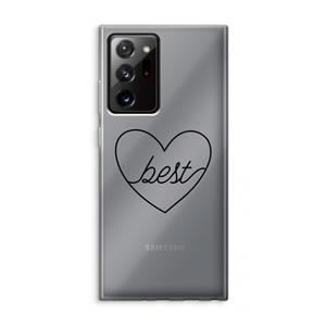 CaseCompany Best heart black: Samsung Galaxy Note 20 Ultra / Note 20 Ultra 5G Transparant Hoesje