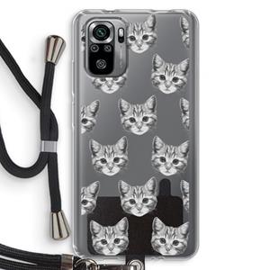 CaseCompany Kitten: Xiaomi Redmi Note 10S Transparant Hoesje met koord