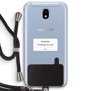 CaseCompany Reminder: Samsung Galaxy J5 (2017) Transparant Hoesje met koord