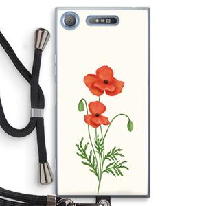 CaseCompany Red poppy: Sony Xperia XZ1 Transparant Hoesje met koord