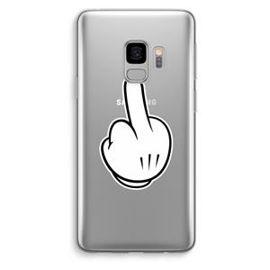 CaseCompany Middle finger white: Samsung Galaxy S9 Transparant Hoesje