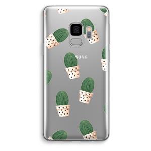 CaseCompany Cactusprint roze: Samsung Galaxy S9 Transparant Hoesje