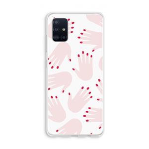 CaseCompany Hands pink: Galaxy A51 4G Transparant Hoesje