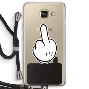 CaseCompany Middle finger white: Samsung Galaxy A5 (2016) Transparant Hoesje met koord