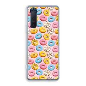 CaseCompany Pink donuts: Sony Xperia 5 II Transparant Hoesje