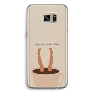 CaseCompany Aggressively drinks coffee: Samsung Galaxy S7 Edge Transparant Hoesje