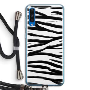 CaseCompany Zebra pattern: Samsung Galaxy A50 Transparant Hoesje met koord