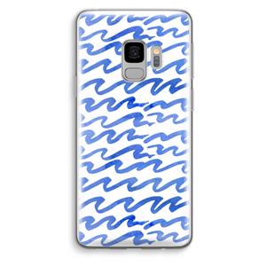 CaseCompany Blauwe golven: Samsung Galaxy S9 Transparant Hoesje