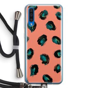 CaseCompany Pink Cheetah: Samsung Galaxy A50 Transparant Hoesje met koord