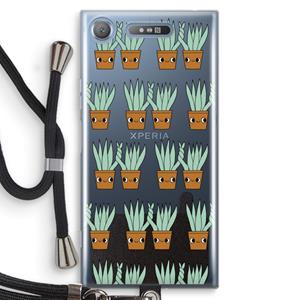 CaseCompany Sansevieria: Sony Xperia XZ1 Transparant Hoesje met koord