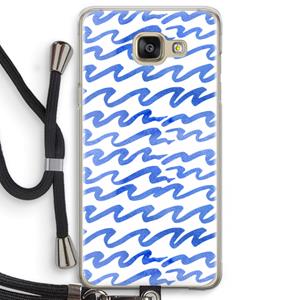 CaseCompany Blauwe golven: Samsung Galaxy A5 (2016) Transparant Hoesje met koord