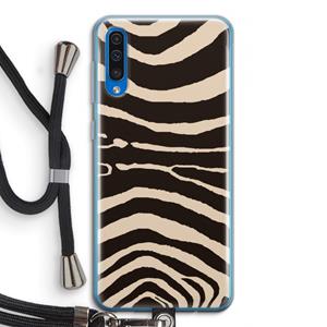 CaseCompany Arizona Zebra: Samsung Galaxy A50 Transparant Hoesje met koord