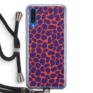 CaseCompany Purple Giraffe: Samsung Galaxy A50 Transparant Hoesje met koord
