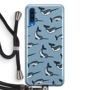 CaseCompany Narwhal: Samsung Galaxy A50 Transparant Hoesje met koord