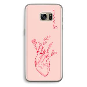 CaseCompany Blooming Heart: Samsung Galaxy S7 Edge Transparant Hoesje