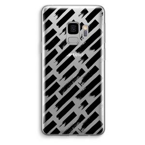CaseCompany Zwarte vegen: Samsung Galaxy S9 Transparant Hoesje