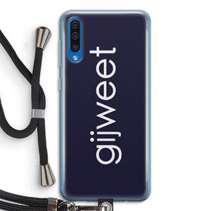 CaseCompany Gijweet: Samsung Galaxy A50 Transparant Hoesje met koord