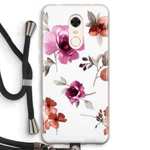 CaseCompany Geschilderde bloemen: Xiaomi Redmi 5 Transparant Hoesje met koord