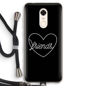 CaseCompany Friends heart black: Xiaomi Redmi 5 Transparant Hoesje met koord