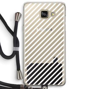CaseCompany Strepen zwart-wit: Samsung Galaxy A5 (2016) Transparant Hoesje met koord