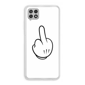 CaseCompany Middle finger white: Samsung Galaxy A22 4G Transparant Hoesje
